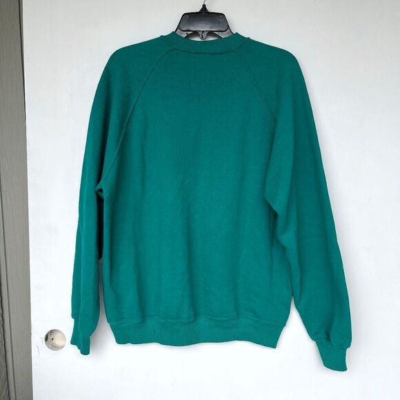 Vintage Jerzees Crewneck Sweatshirt XL Teal Made in USA Blank 80s 90s Y2K - Picture 3 of 8